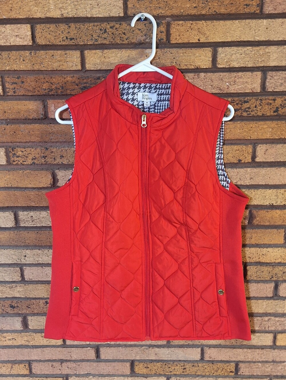 Kim Rogers Medium Bright Red Quilted Vest